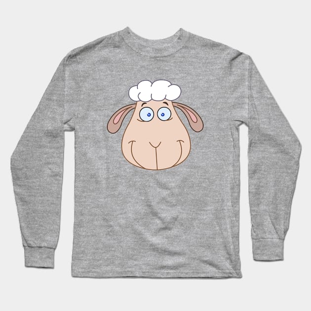 Sheep Face Long Sleeve T-Shirt by DigiToonsTreasures